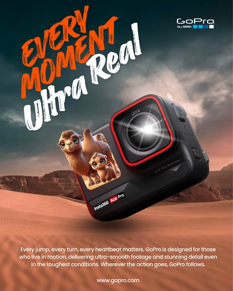 action camera, video camera, adventure camera, compact camera, digital camera, sport camera, product launch, brand awareness, modern typography, outdoor, energetic, bold, black, red, orange